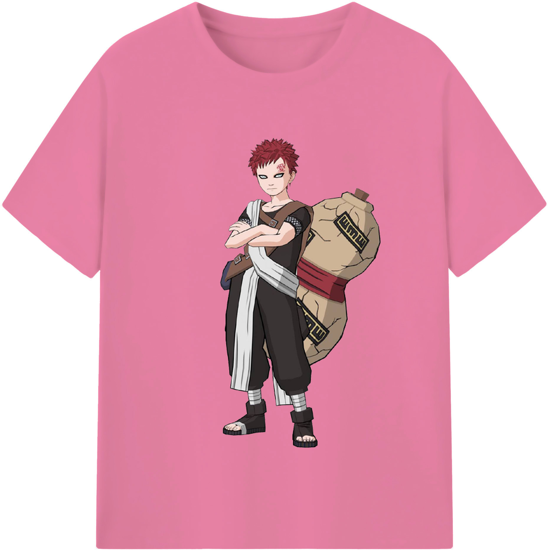 （画像用） NARUTO -ナルト- ガアラ Gaara 綿100％半袖Tシャツ（フロントプリント）